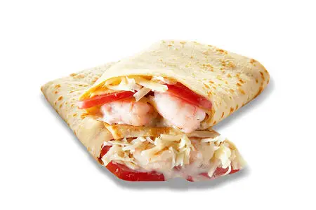 С креветками, сыром и томатом