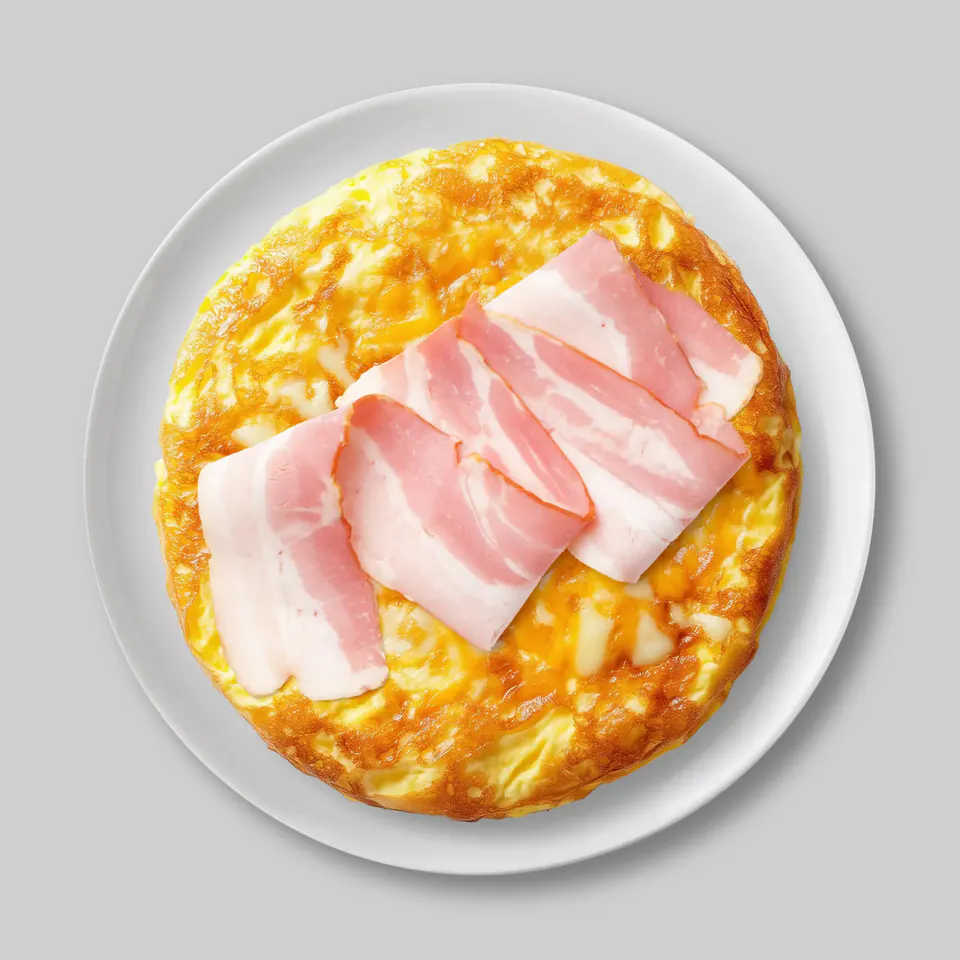 Омлет с беконом и сыром